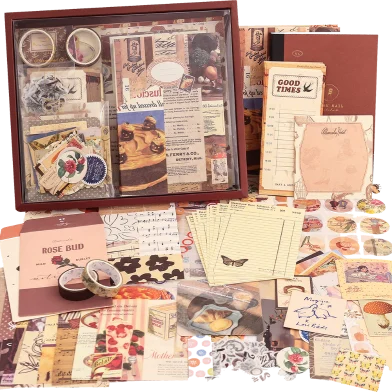 Journal Kit with Journaling Supplies, Vintage Aesthetic Scrapbook Paper A6 Grid Notebook, Scrapbook Kit, Craft DIY Gift for Adult Teen Girl Kid Women - Rokomari product